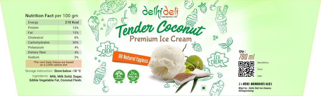 Branding Of Delhi Deli Tender Coconut Ice Cream