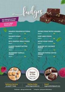 menu of sugar and sin