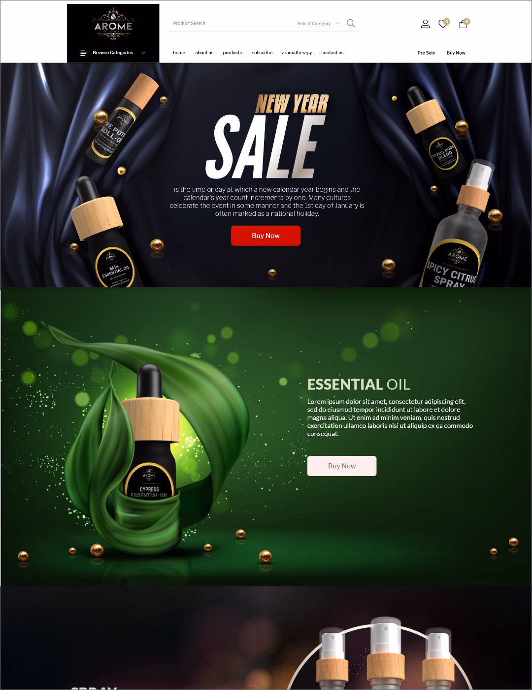 1.1 Arome Global - Home Page With Black Futter